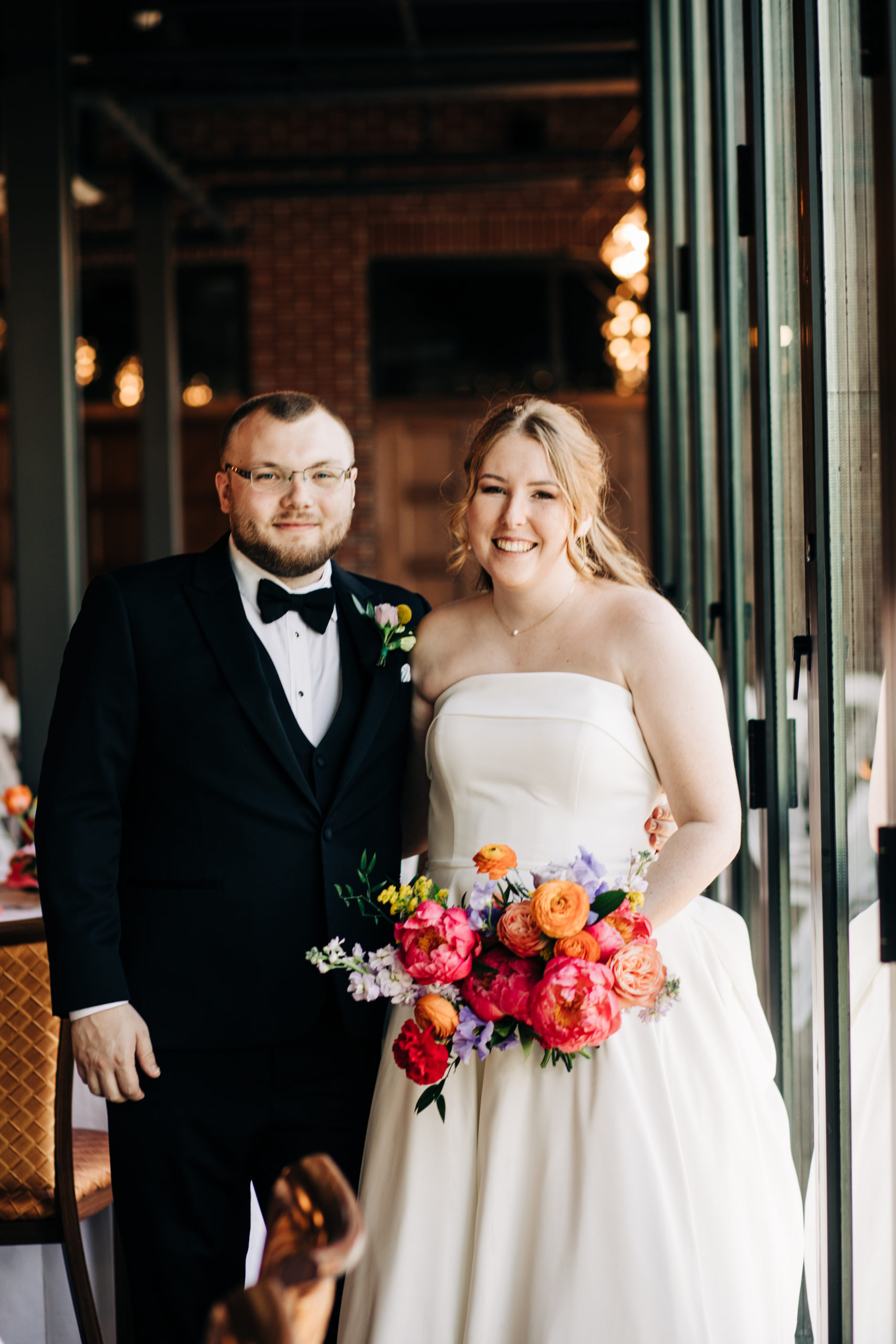 Bride and Groom Portrait at Frankenmuth Brewery wedding in Michigan